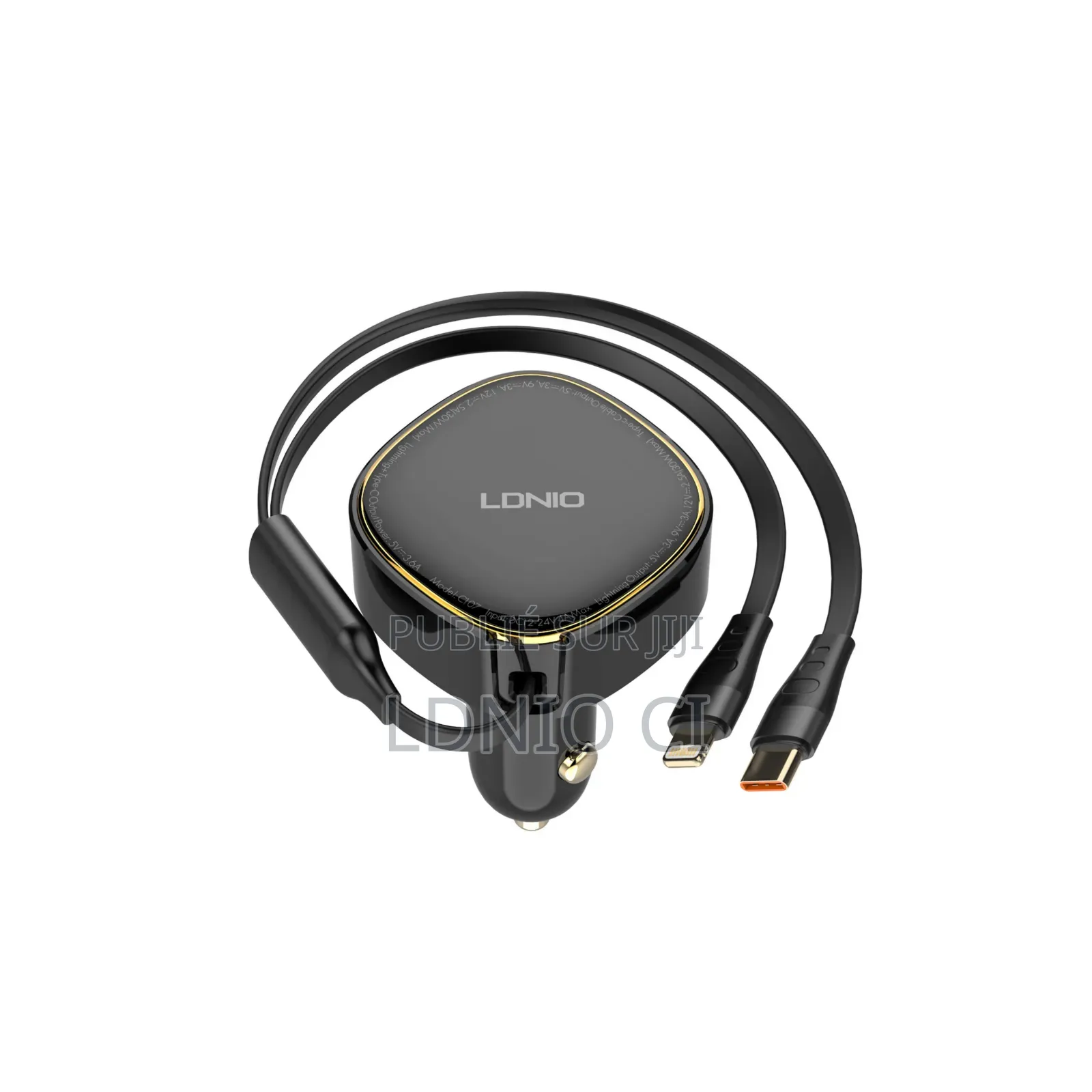 Chargeur De Voiture Ultra-rapide Filaire 30 W Type-c Ou Lightning C107