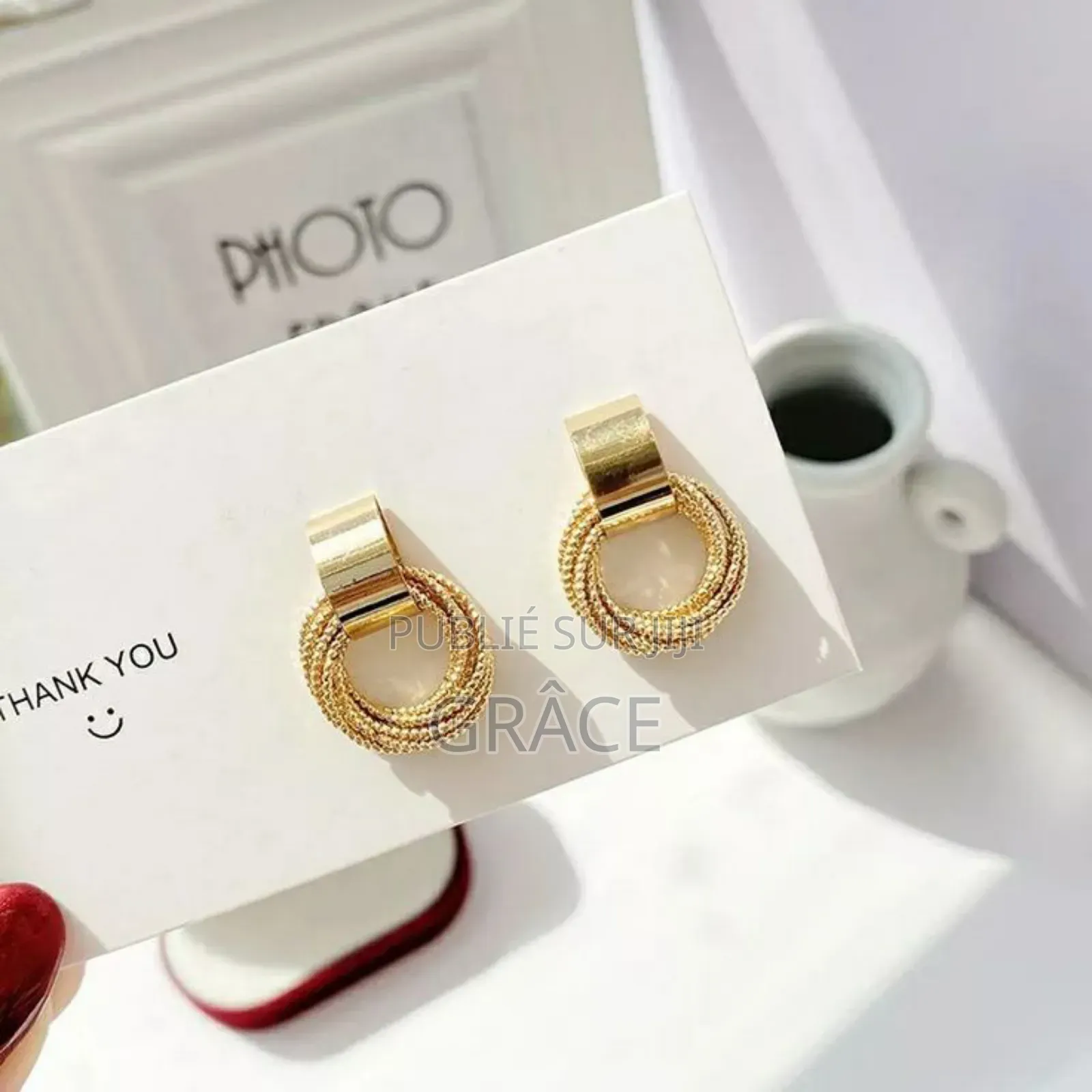 Boucles d'Oreilles en Forme De Petit Cercle
