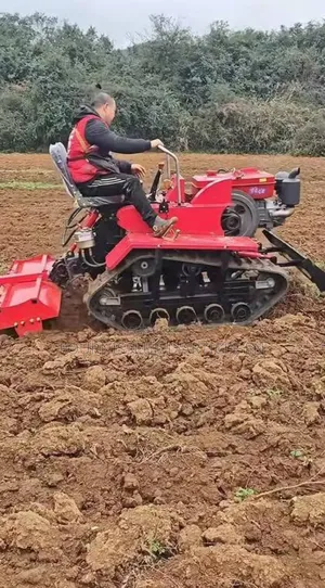 Motoculteur À Chenillestravaux Agricoles Comme Le Labour, Le Creusage