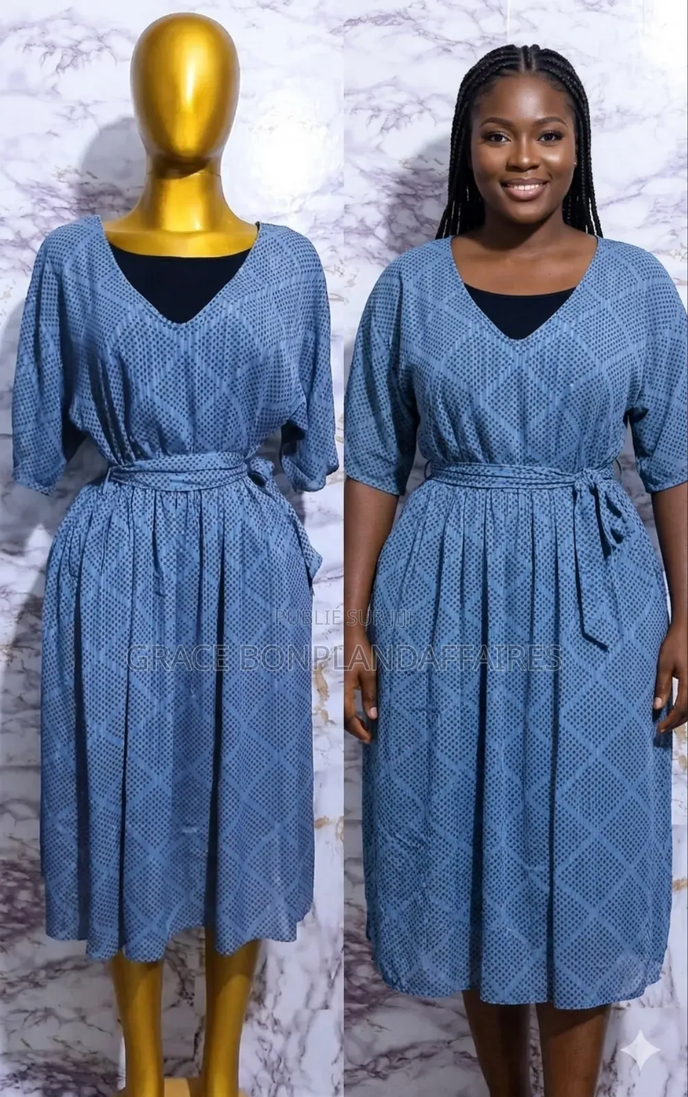Robe Bleu Élégante. Solde