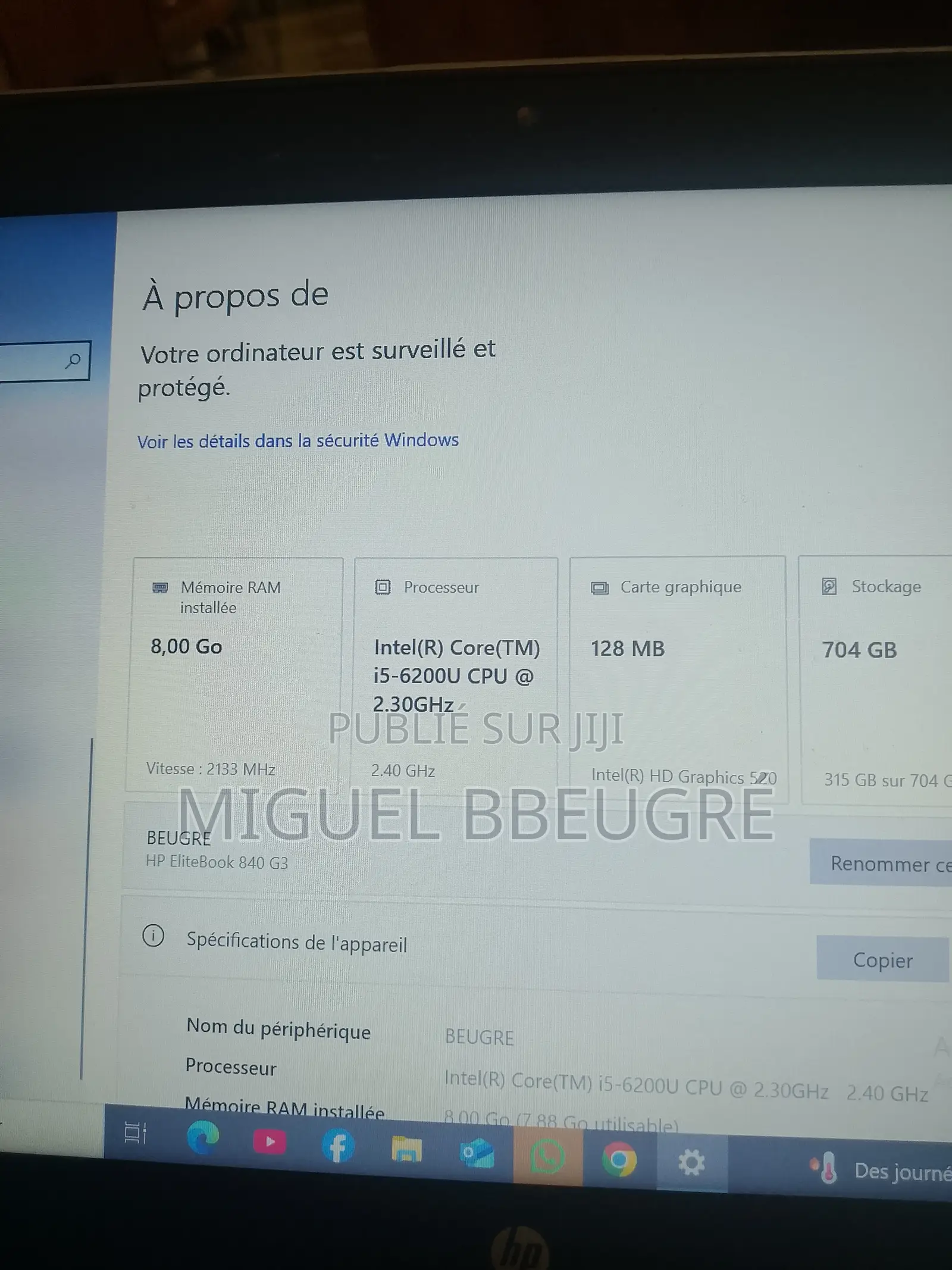 Nouveau HP EliteBook 840 G3 8GB Intel Core i5 HDD 500GB