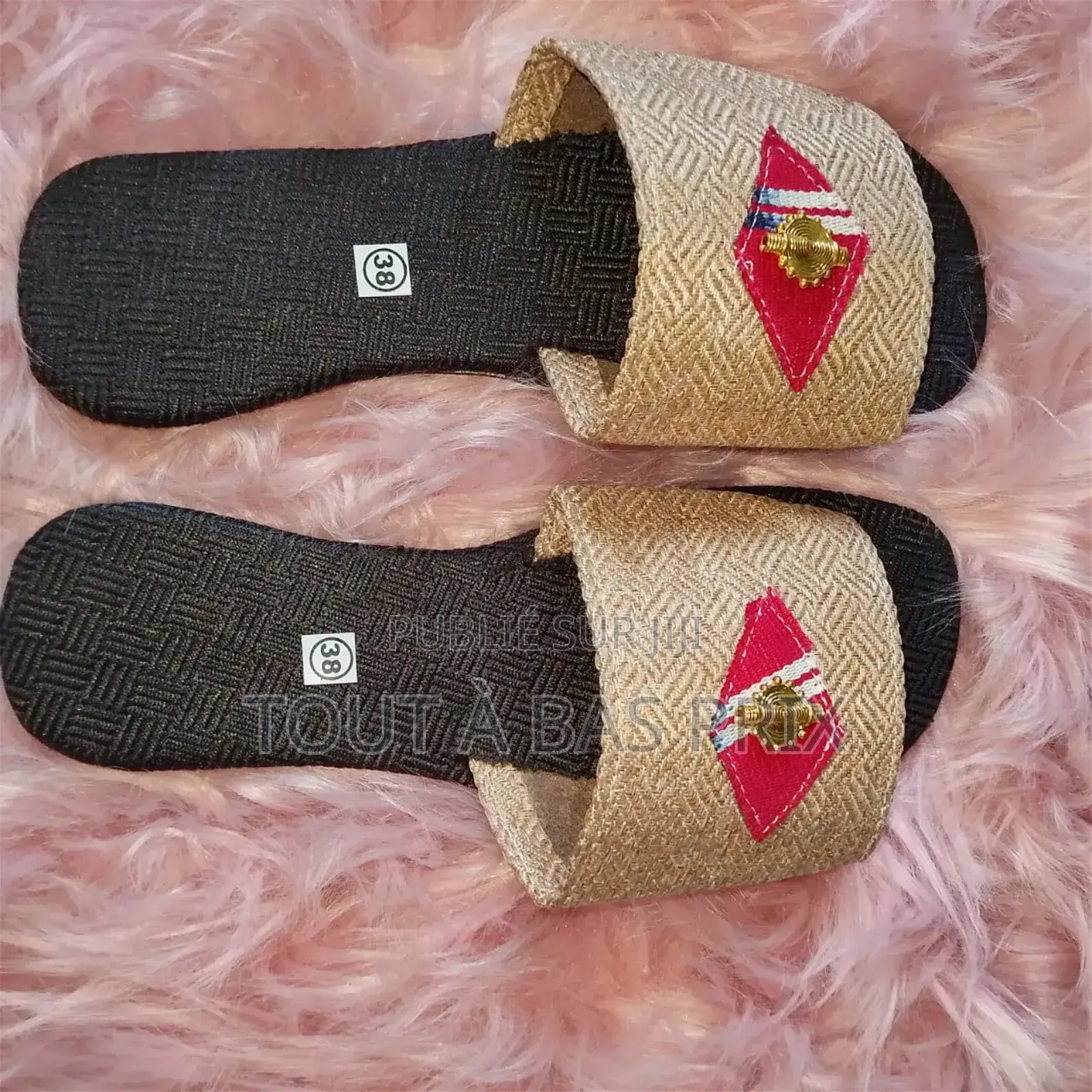 Sandales Femmes en Cuir, Raphia Et Autres