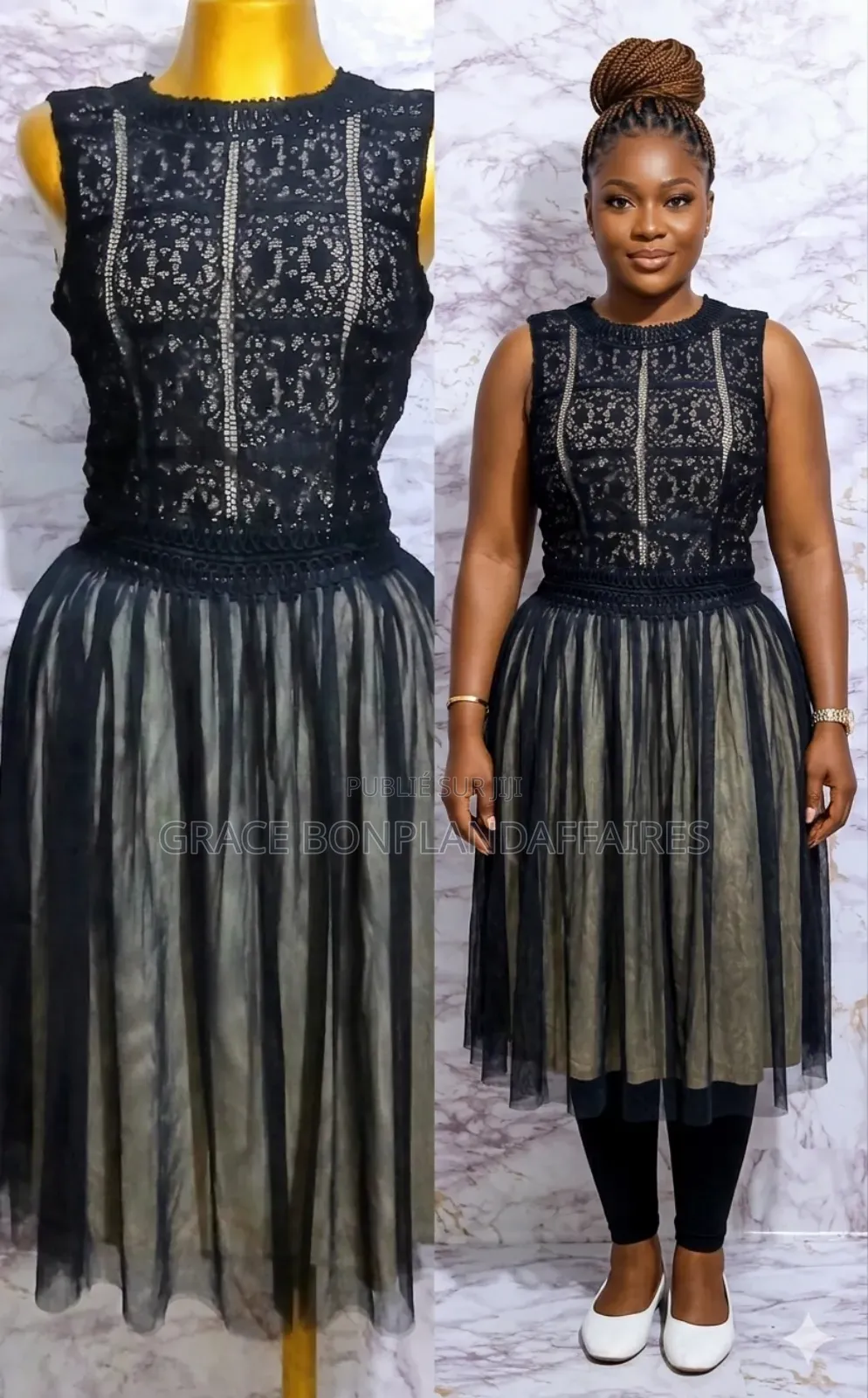 Robe Tulle Noir Et Gris. Solde : 1500fcfa