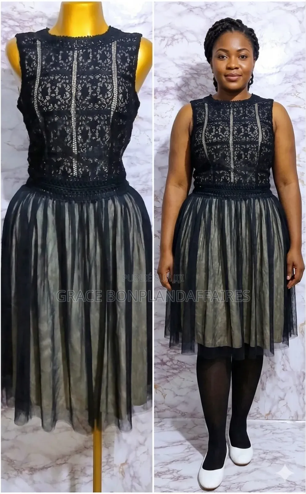 Robe Tulle Noir Et Gris. Solde : 1500fcfa