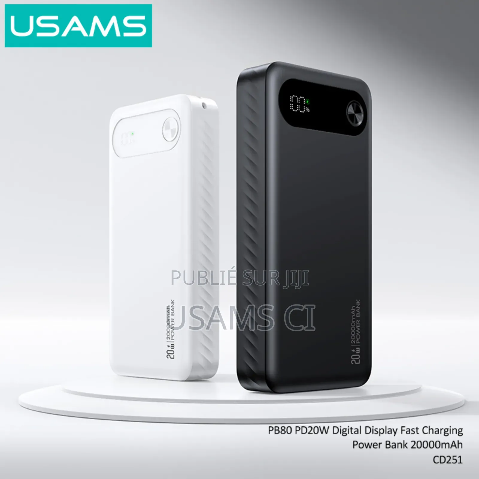 Power Bank Cd251 Pb80 Pd20w À Charge Rapide Avec Affichage Numérique