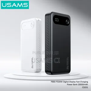 Power Bank Cd251 Pb80 Pd20w À Charge Rapide Avec Affichage Numérique