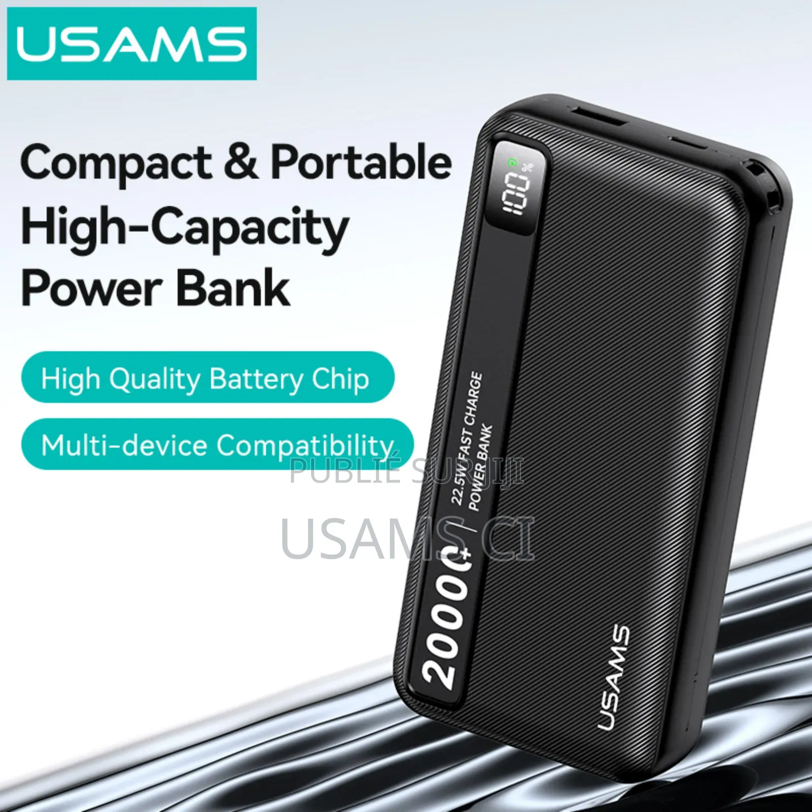 Power Bank Cd265 À Charge Rapide 22,5 W, 20 000 Mah