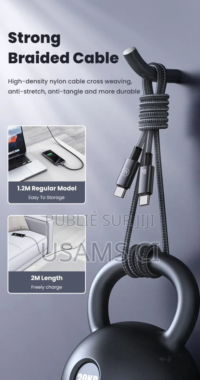 Câble De Charge Rapide Et De Transfert De Données Sj757 Pd 30 W
