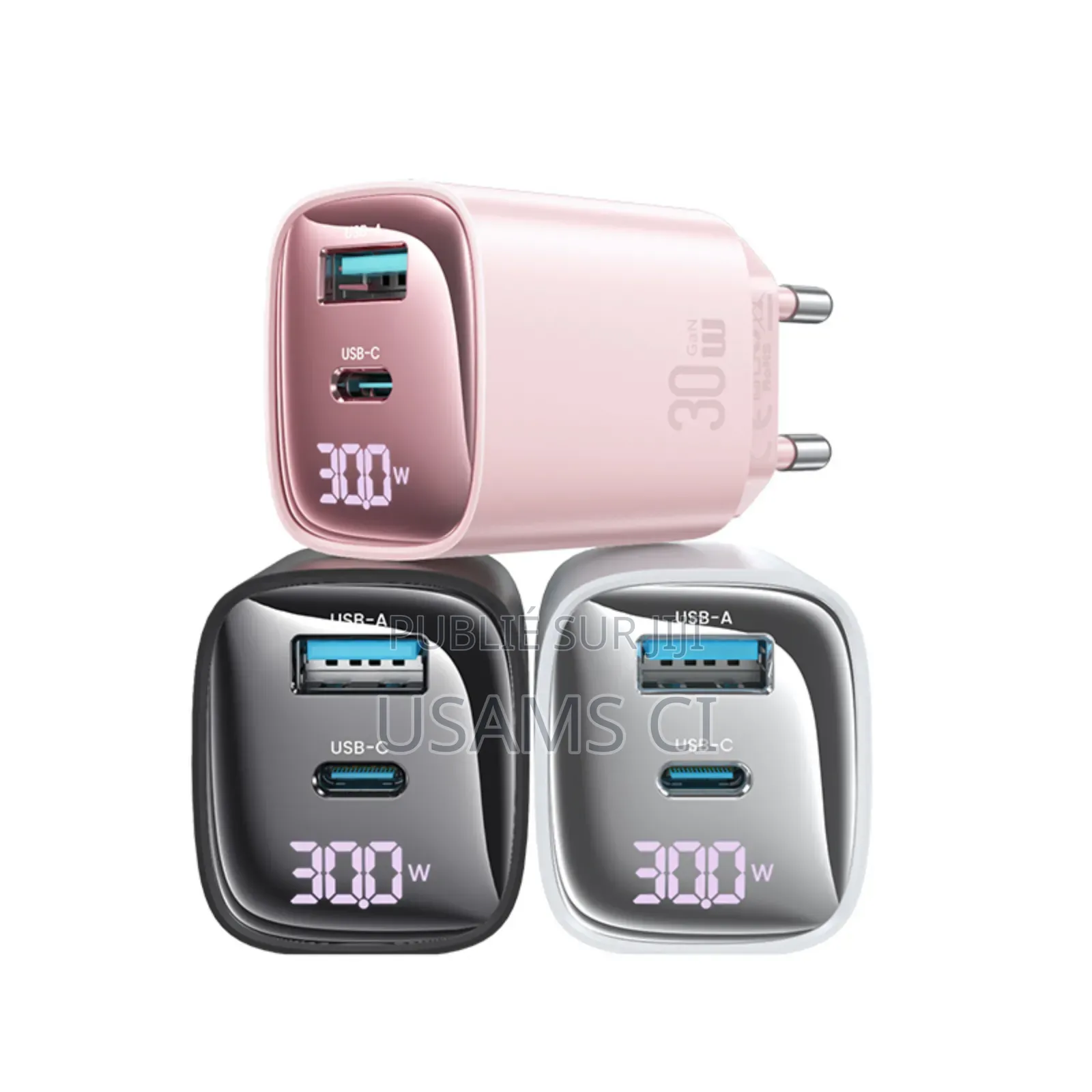 Chargeur Rapide Double Port 30 W (Ue) Usams Cc229 – Série Xc