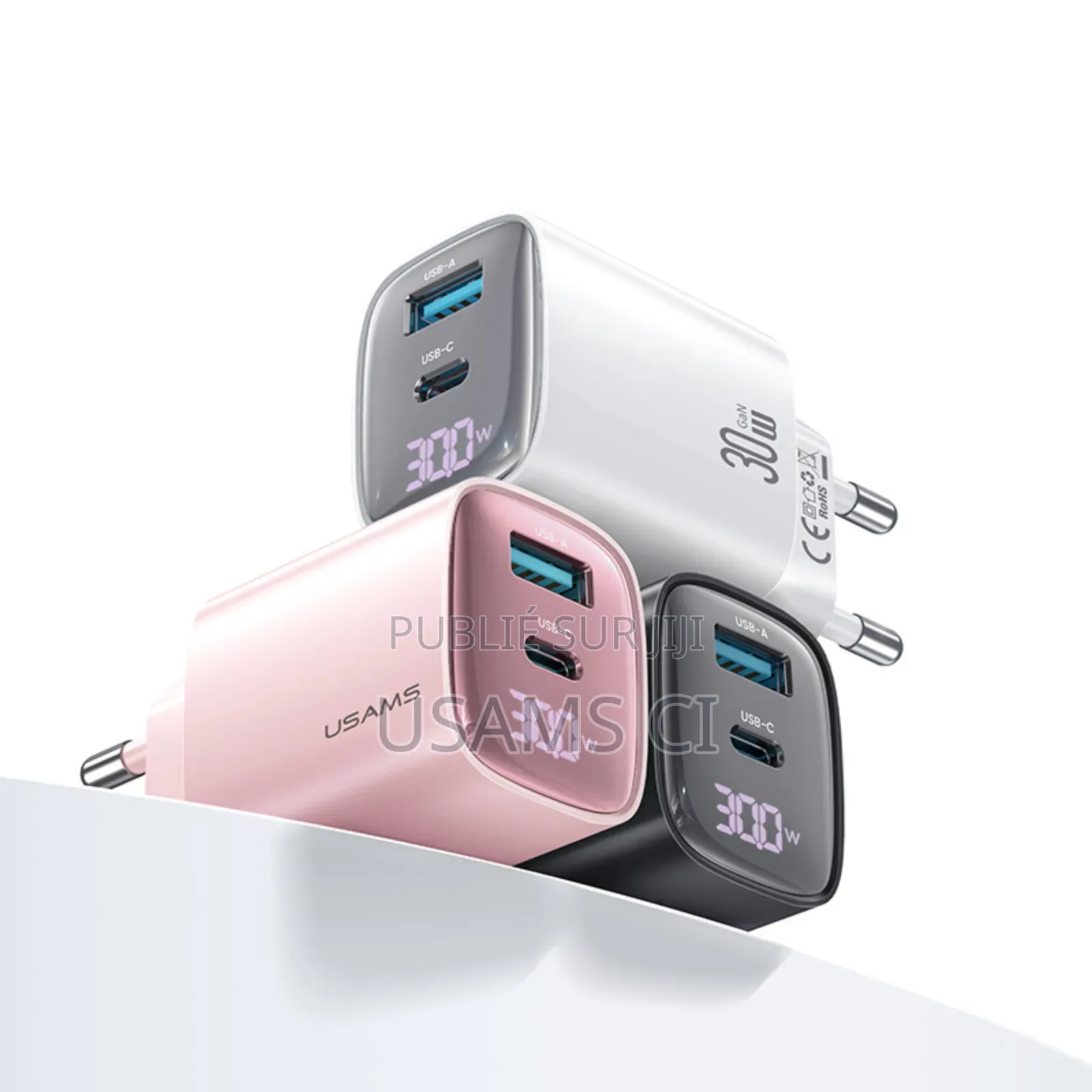 Chargeur Rapide Double Port 30 W (Ue) Usams Cc229 – Série Xc