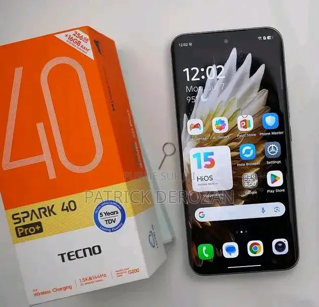 Nouveau Tecno Spark 40 Pro+ 128 GB Argenté