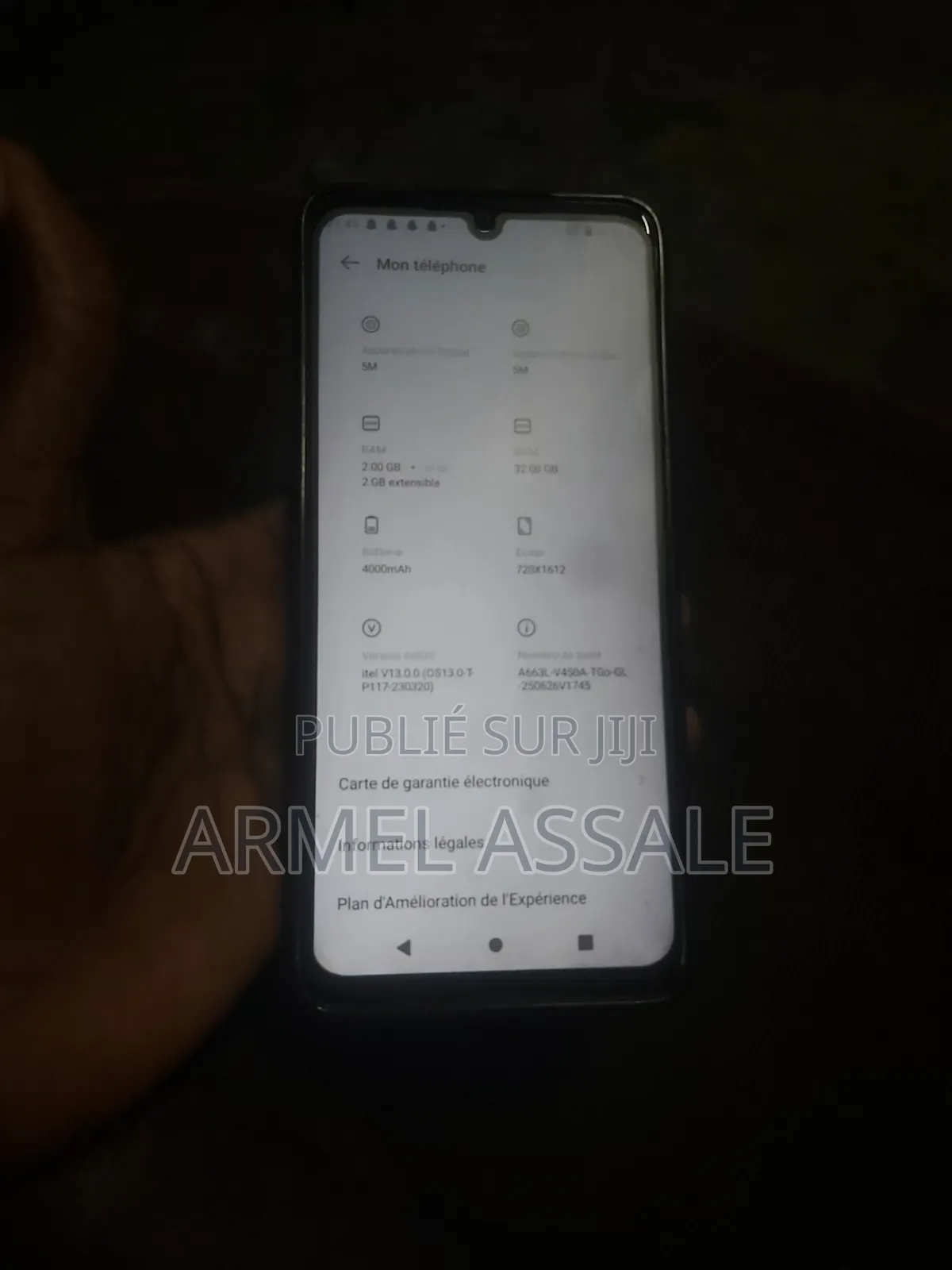 Itel A60 32 GB Noir