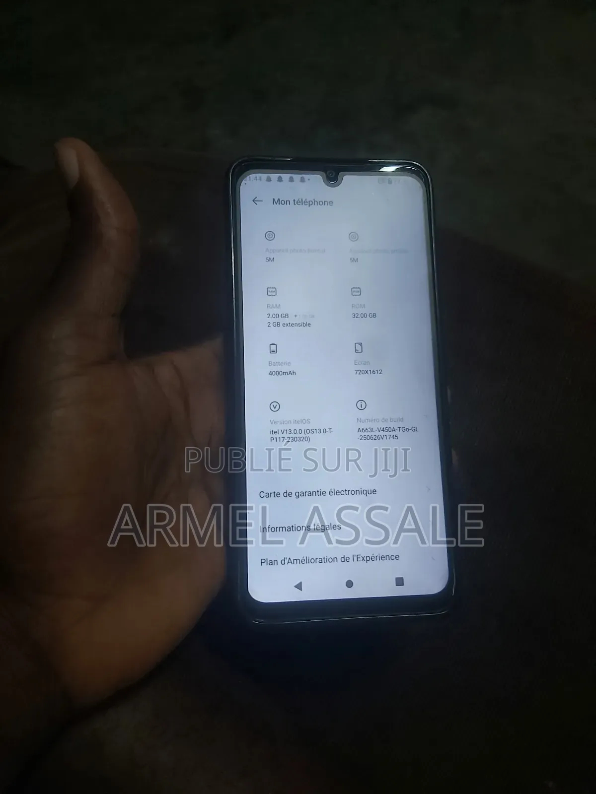 Itel A60 32 GB Noir