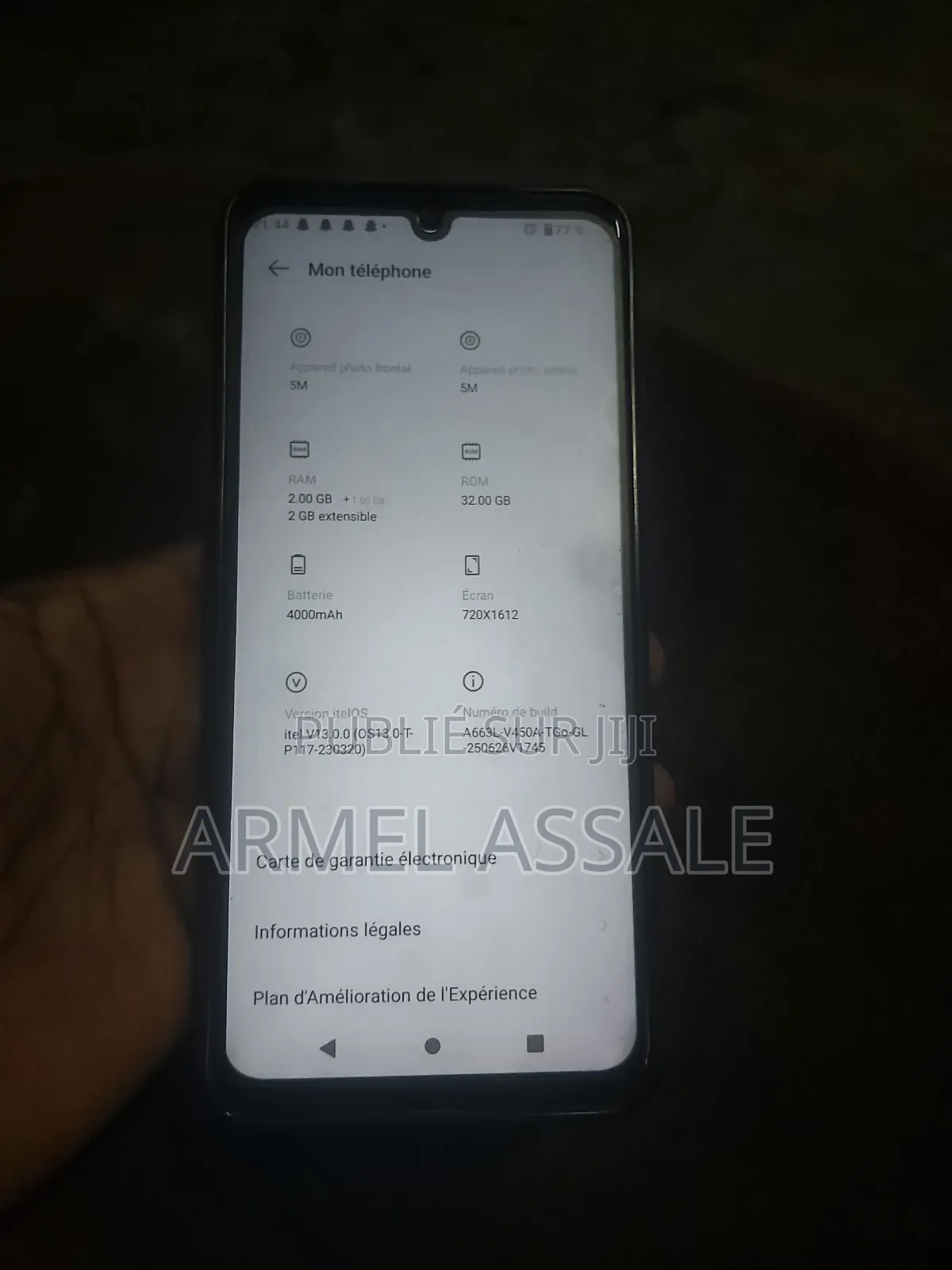 Itel A60 32 GB Noir