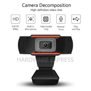 Caméra Web Usb Full Hd 1080p Avec Microphone – Noir Orange