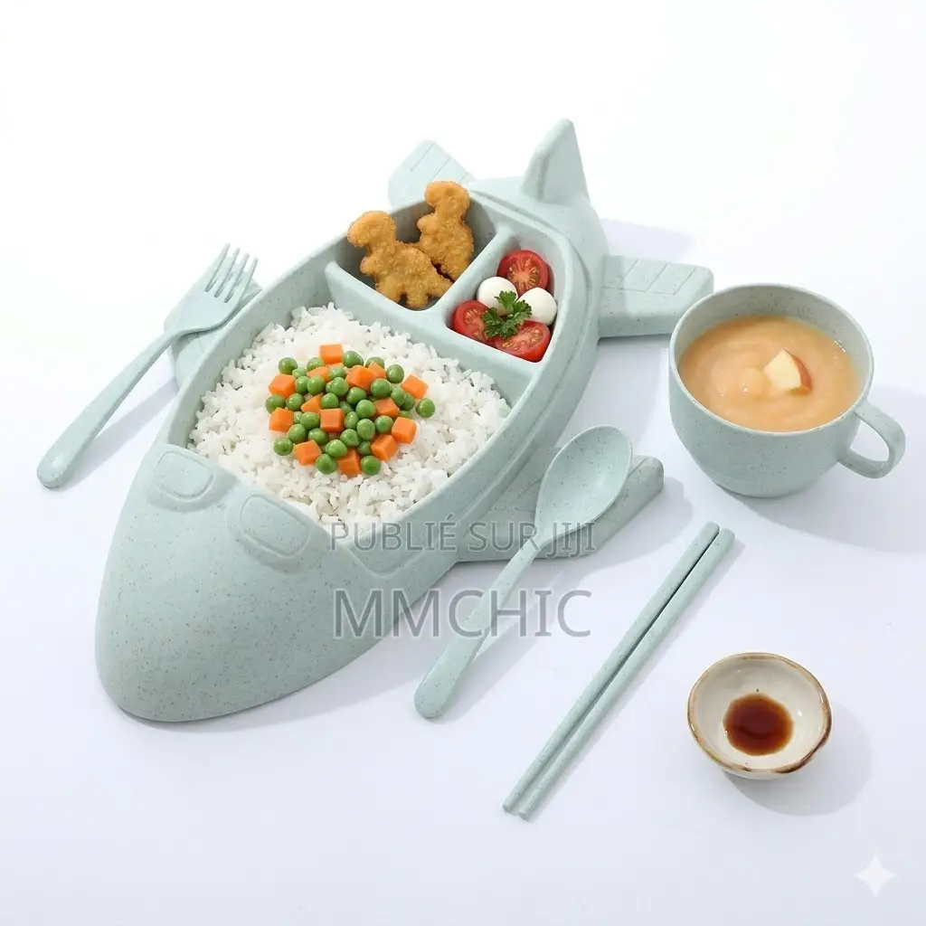 Coffret Couvert Enfant en Forme d'Avion 5pcs
