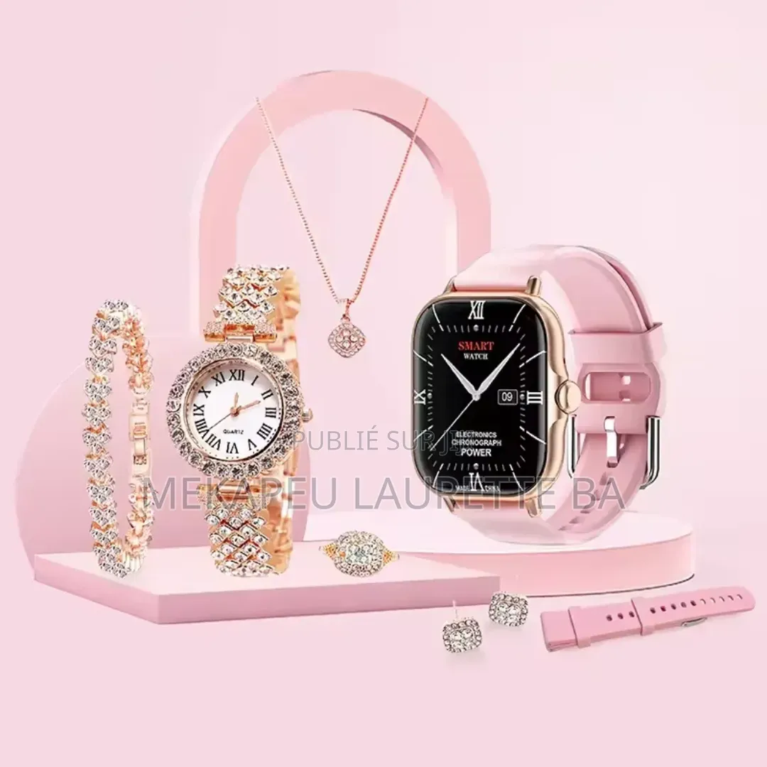Ensemble Montre Connecté Et Bijoux en Acier Inoxydable