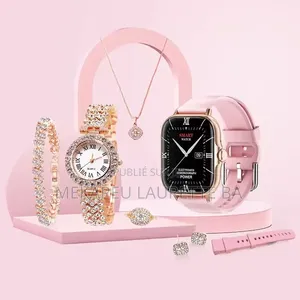Ensemble Montre Connecté Et Bijoux en Acier Inoxydable
