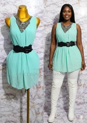Robe Chic Turquoise Pour Femme.