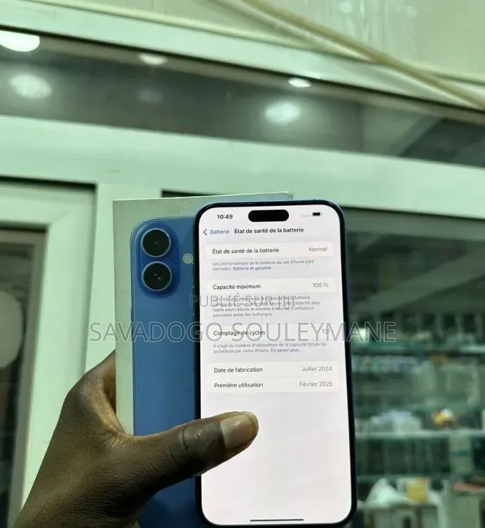 Nouveau Apple iPhone 16 128 GB Bleu
