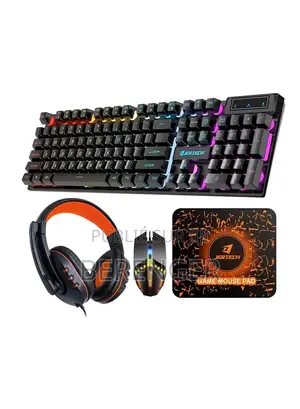 Ensemble Gamer 4 En1: Clavier, Souris, Casque Et Tapis De Souris