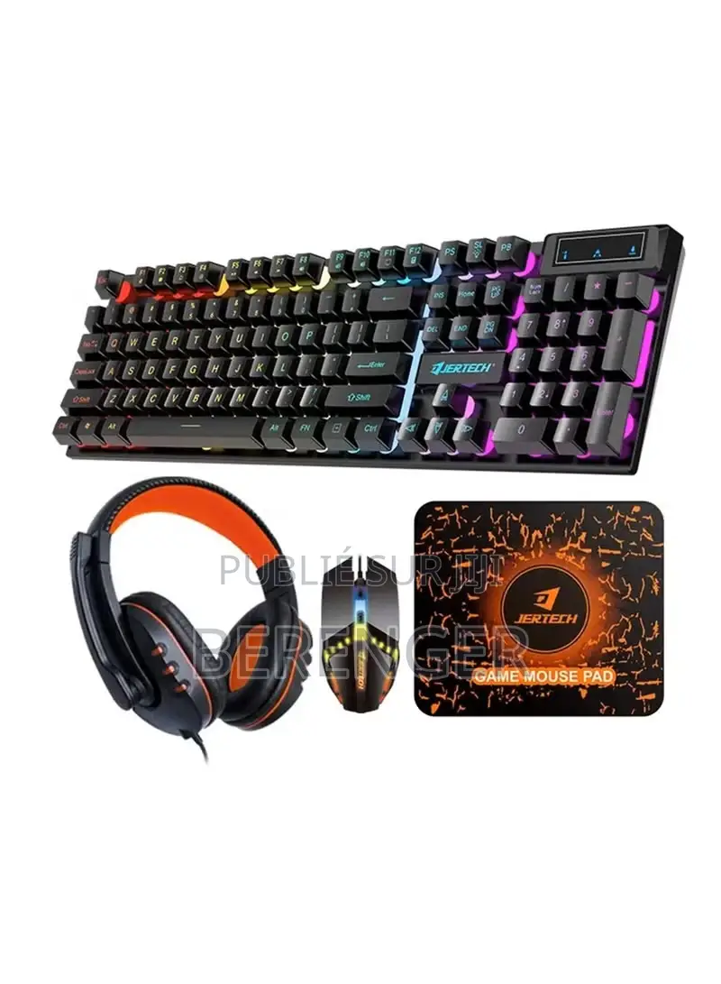 Ensemble Gamer 4 En1: Clavier, Souris, Casque Et Tapis De Souris