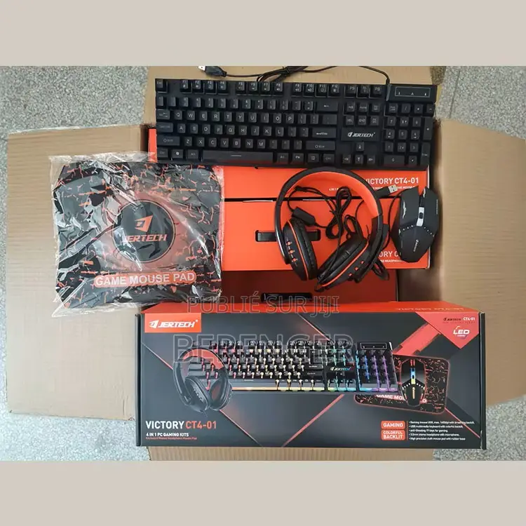 Ensemble Gamer 4 En1: Clavier, Souris, Casque Et Tapis De Souris