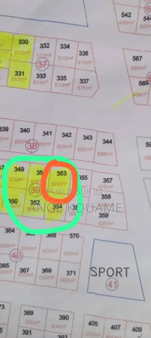 Terrain 500 M2 Approuvé en Vente Bonoua
