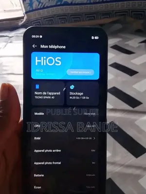 Nouveau Tecno Spark 40 256 GB Noir