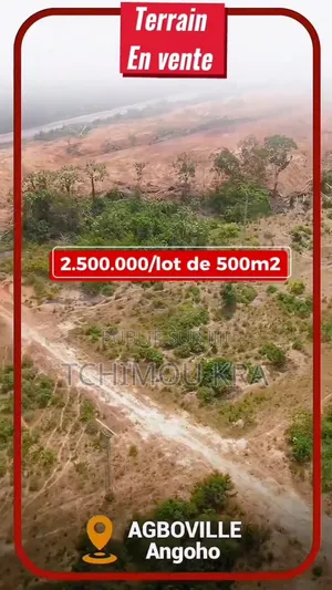Vente 50 Lots 500m2 Agboville Angoho Extension en Bordure De Voie