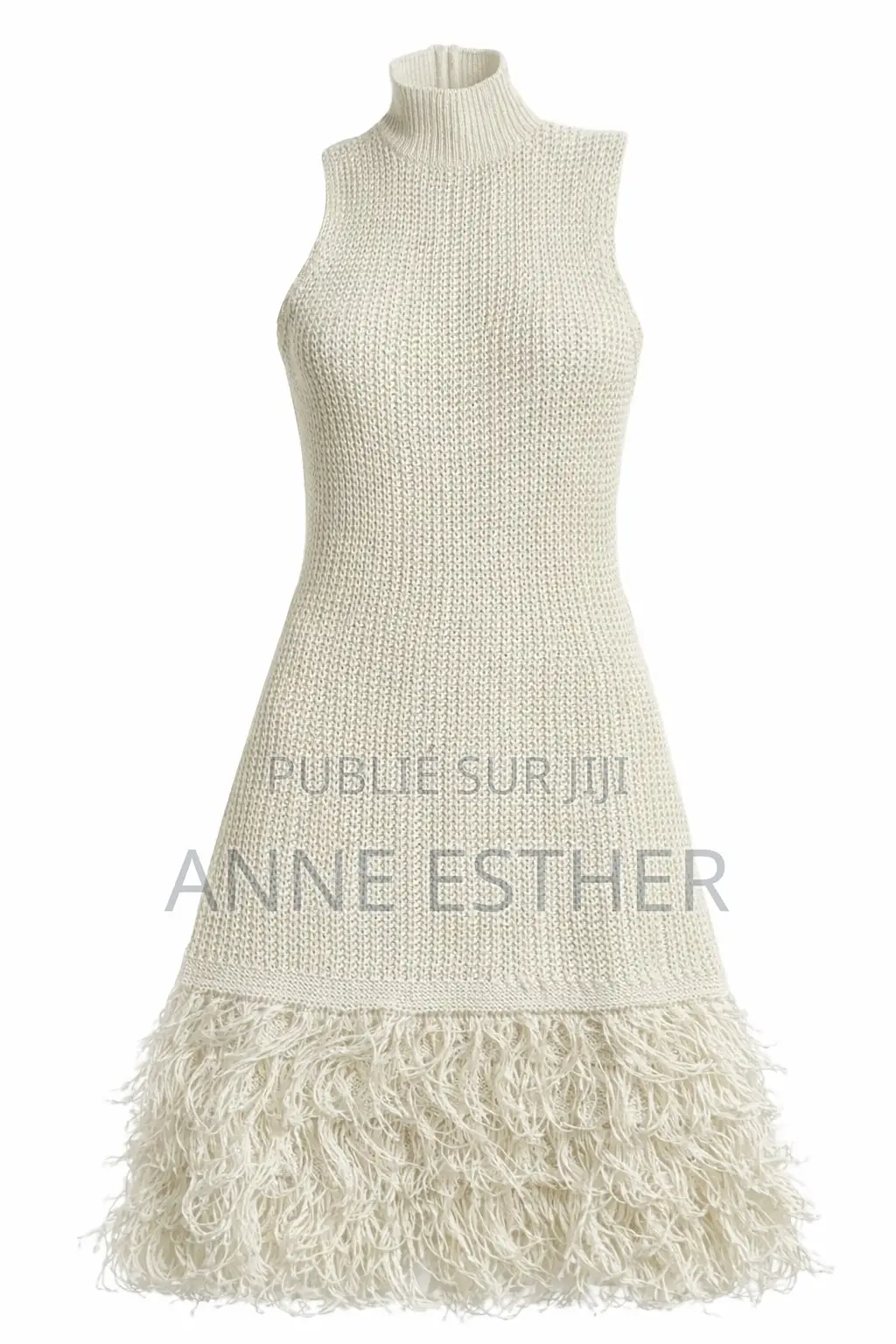 Robe Tricot Beige en Maille