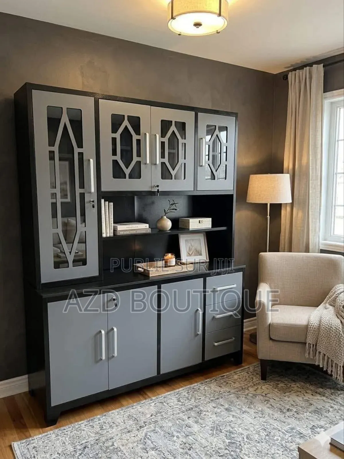Grand Buffet Moderne en Acier Inoxydable/Vaisselier
