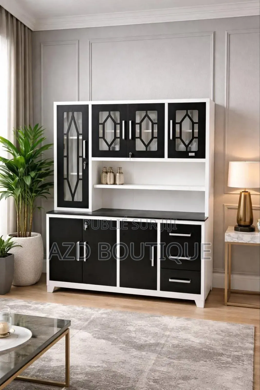 Grand Buffet Moderne en Acier Inoxydable/Vaisselier