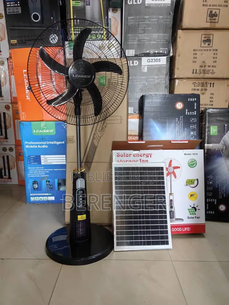 Ventilateur Rechargeable Sur Pied 18" – Panneau Solaire