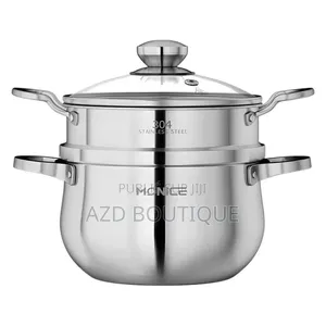Couscoussier en Inox Avec Couvercle en Verre (20,22,24,26cm)