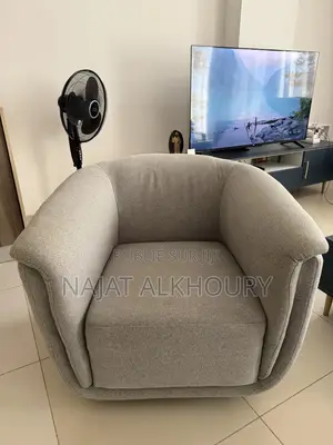 Fauteuil Moderne Gris – Comme Neuf