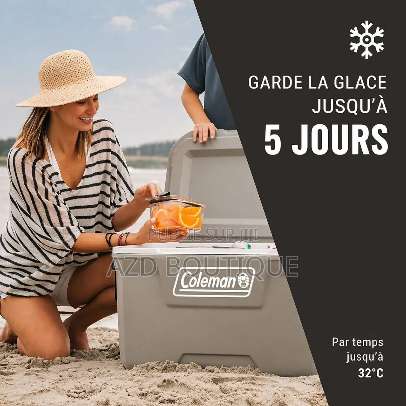 Grande Glacière De 113l Conserve Les Aliments Jusqu'à 5 Jours