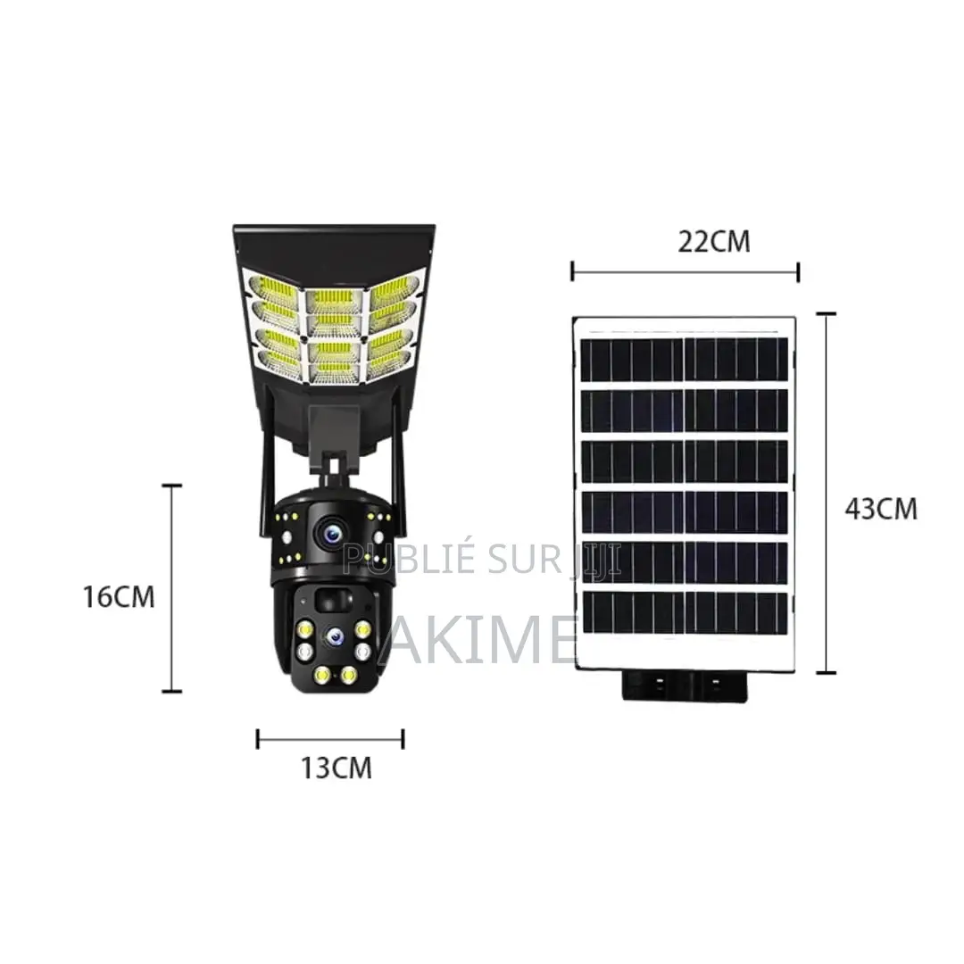 Caméra De Surveillance + Lampadaire Solaire