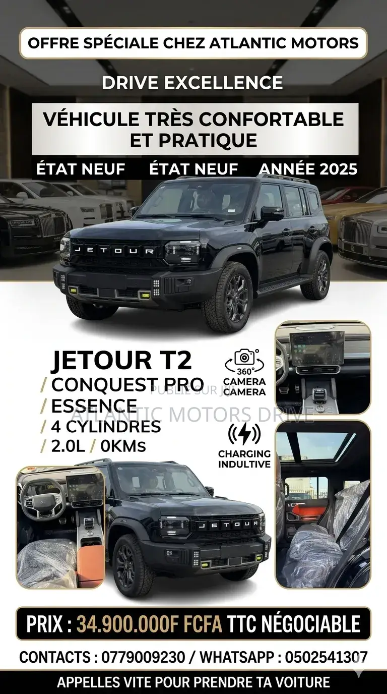 Nouveau Jetour T2 1.5 Petrol AWD 2025 Noir