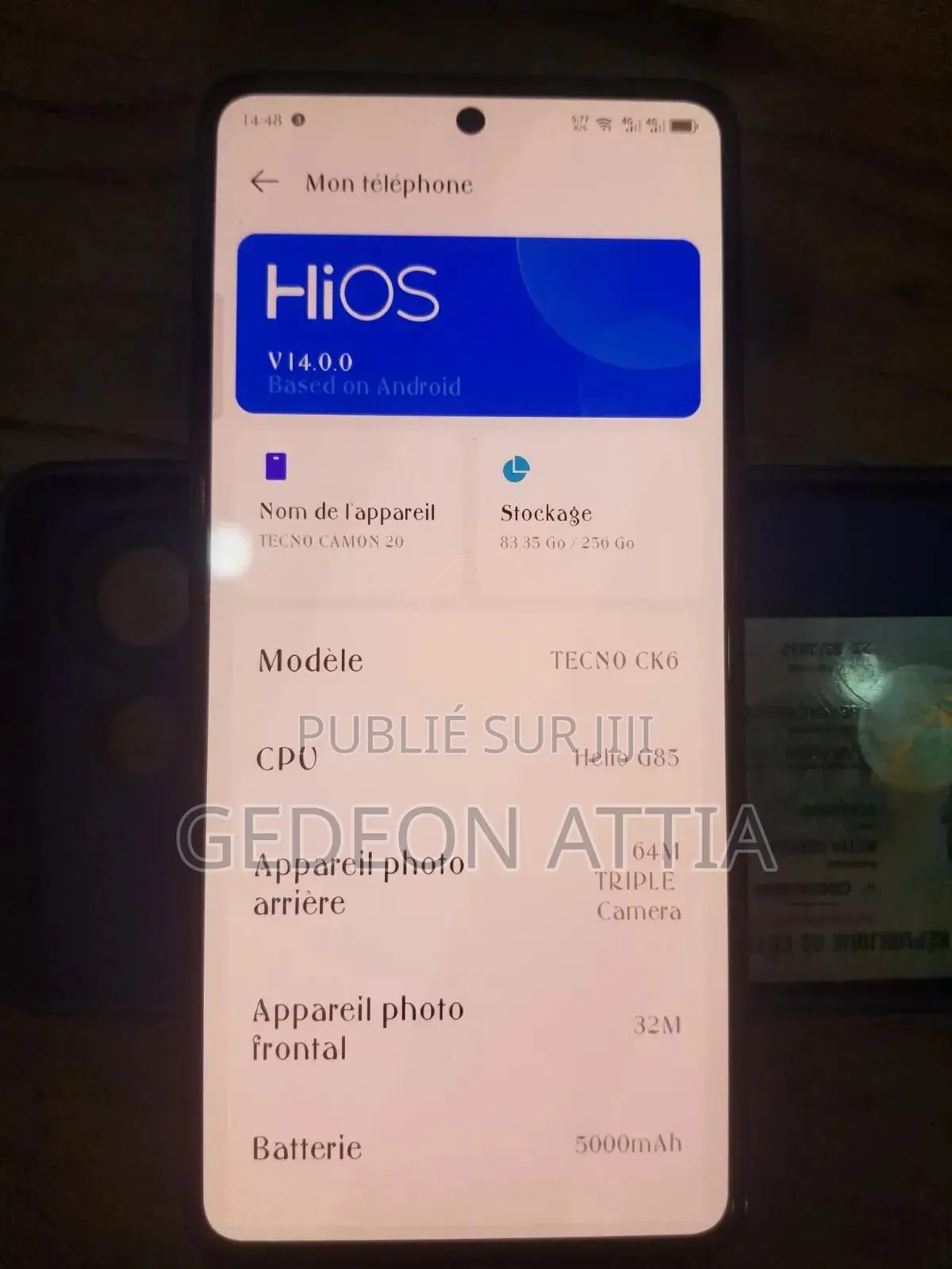 Tecno Camon 20 256 GB Noir