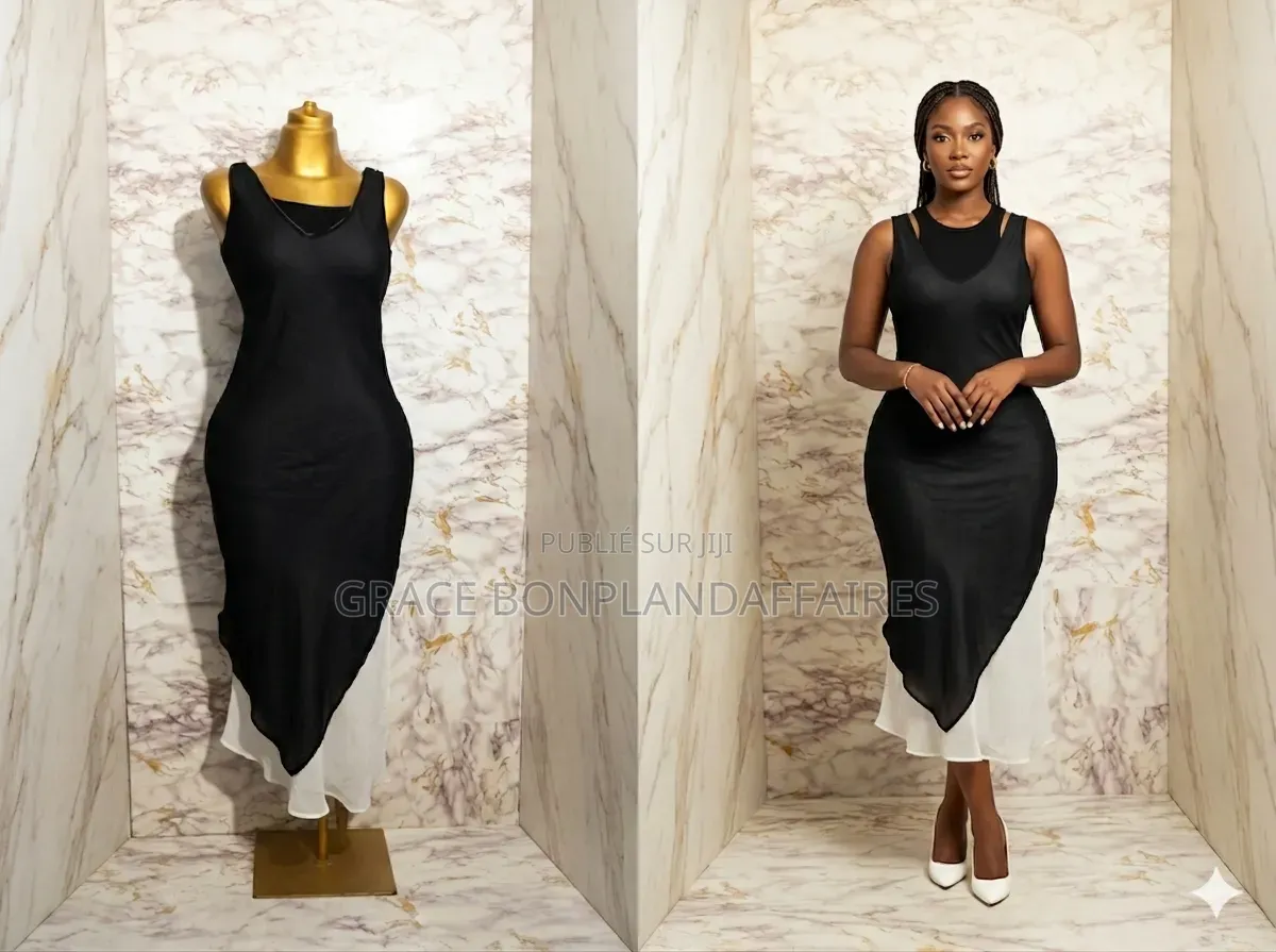 Robe Longue Noire Élégante Pour Femme. Solde : 2500fcfa