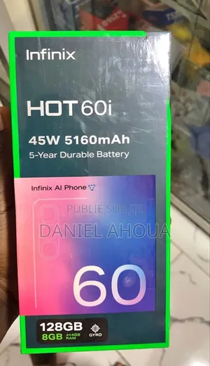 Nouveau Infinix Hot 60i 128 GB Noir