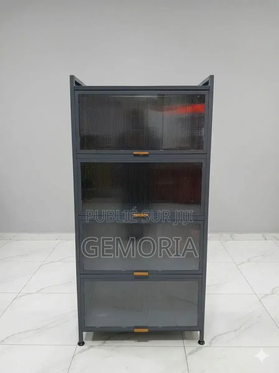Armoire De Rangement Moderne À 4 Compartiments Avec Portes Coulissante