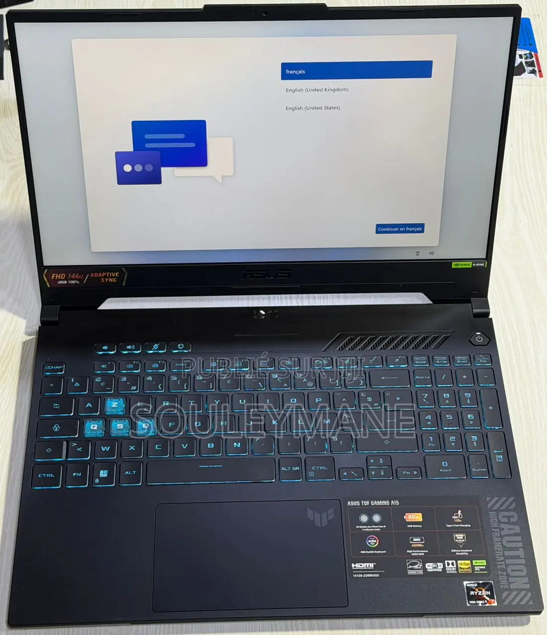 Ordinateur portable Asus TUF Gaming A15 16GB AMD Ryzen 7 SSD 512GB