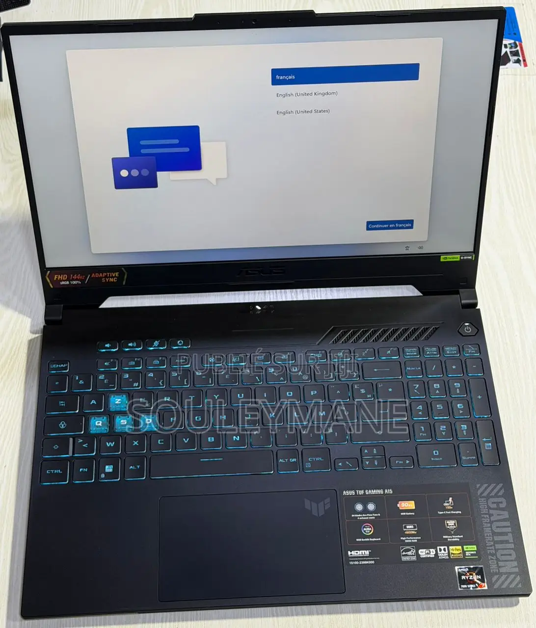 Ordinateur portable Asus TUF Gaming A15 16GB AMD Ryzen 7 SSD 512GB