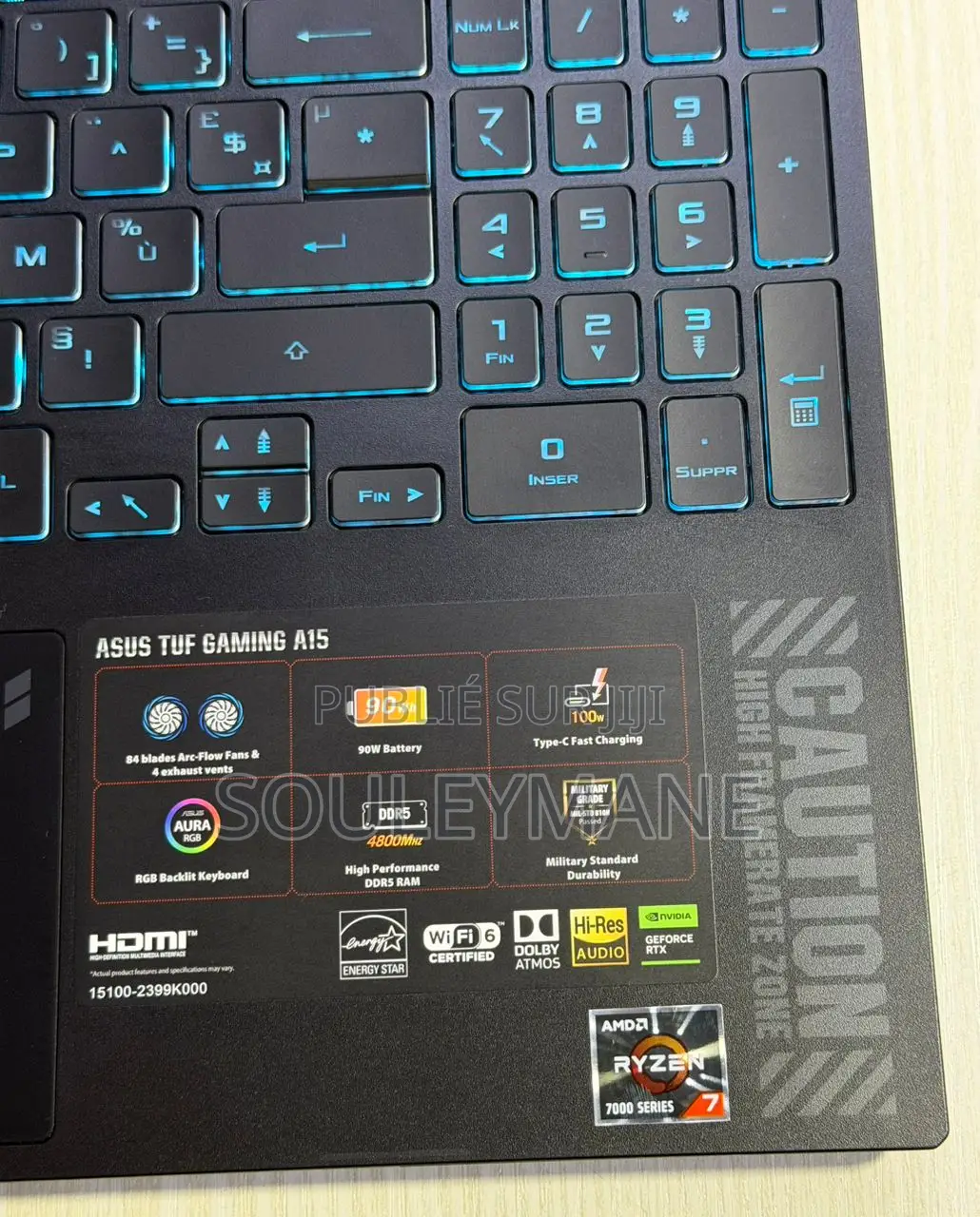 Ordinateur portable Asus TUF Gaming A15 16GB AMD Ryzen 7 SSD 512GB