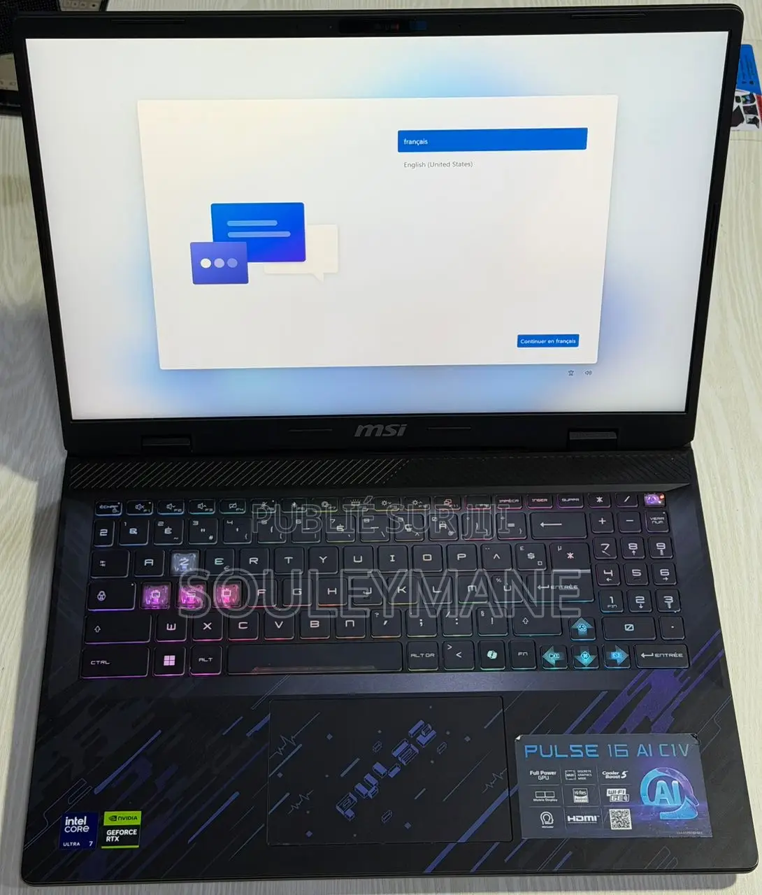 Ordinateur portable MSI Cyborg 15 16GB Intel Core Ultra 7 SSD 512GB