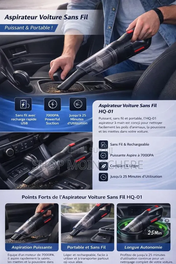 Aspirateur Voiture Sans Fil