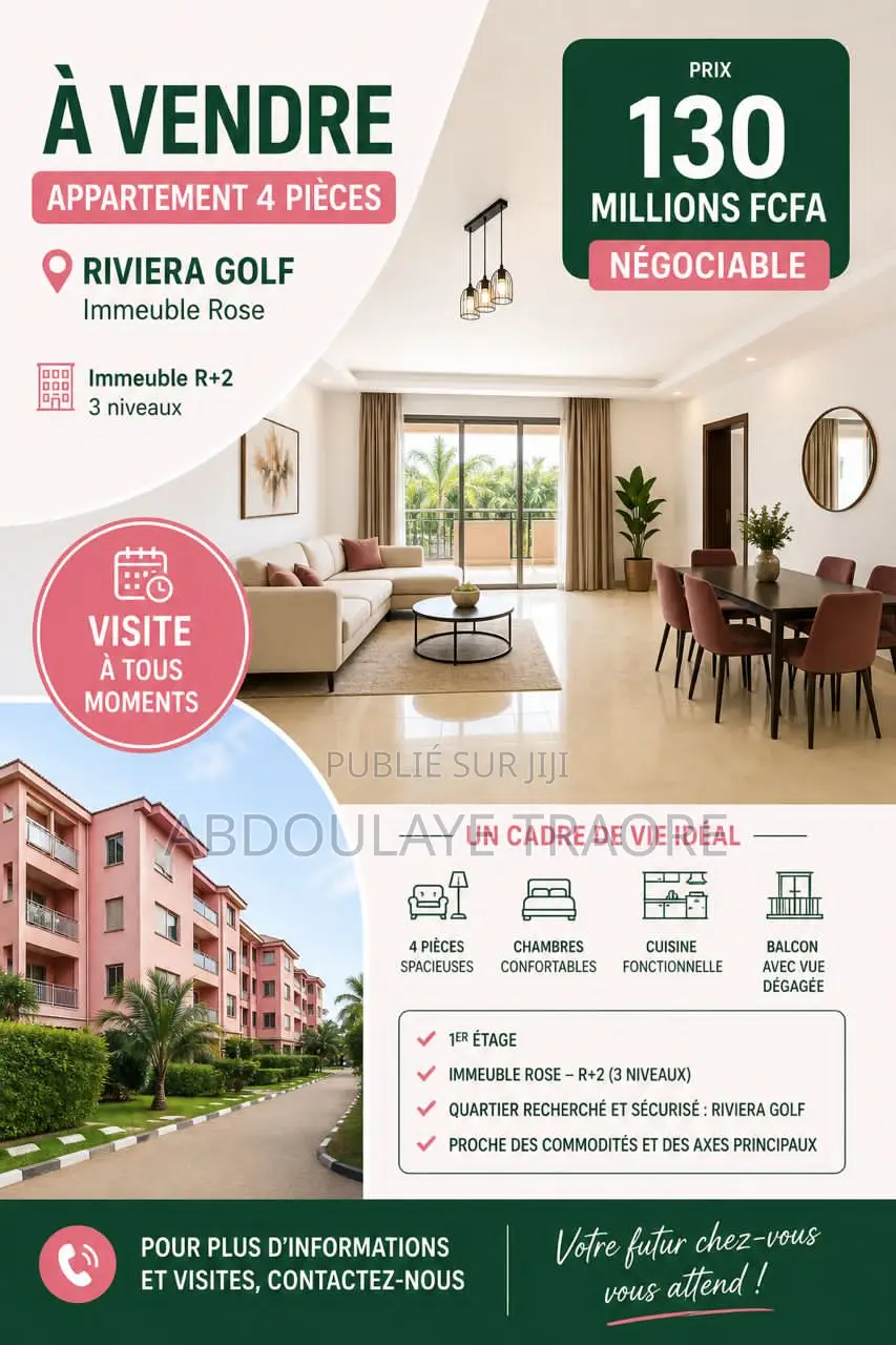 4chbre Appartement dans Cocody à Vendre