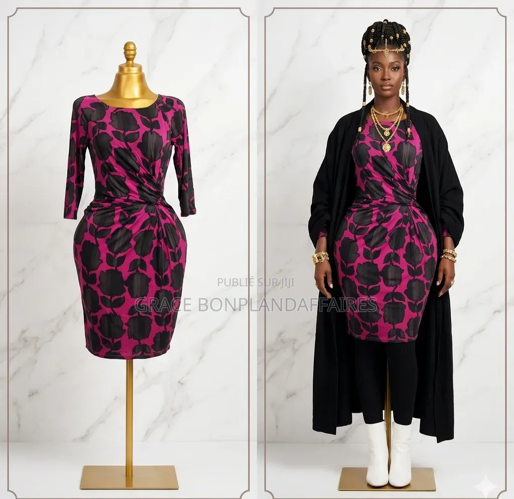 Robes Mi-Longue Rose-Noire. Solde : 1500fcfa